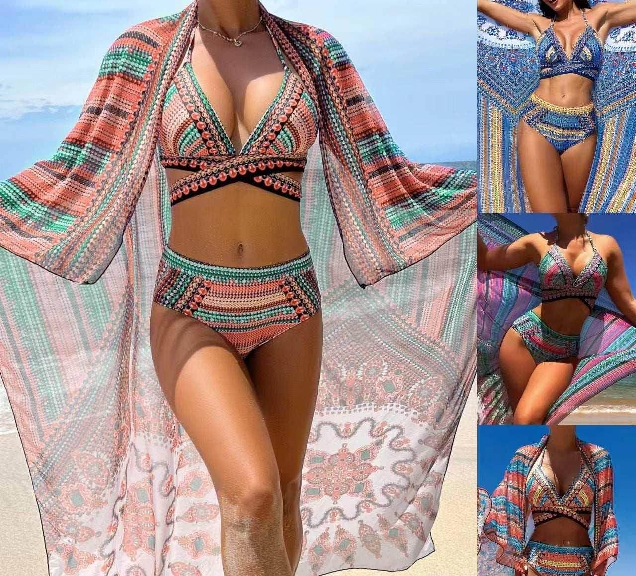 Retro Ethnic Style Cross Strap Bikini | ZA-Zola - ZA-Zola