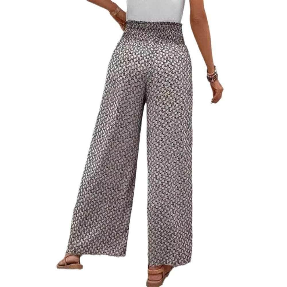 Retro Ethnic Print Lace-Up Trousers – Women’s Fashion - ZA-Zola