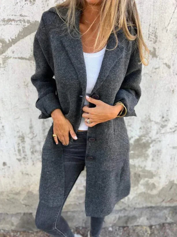 Single Breasted Cardigan Coat Women Mid Length - ZA-Zola