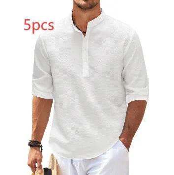 Men's Long Sleeve Stand Collar Shirt – Shop Now - ZA-Zola