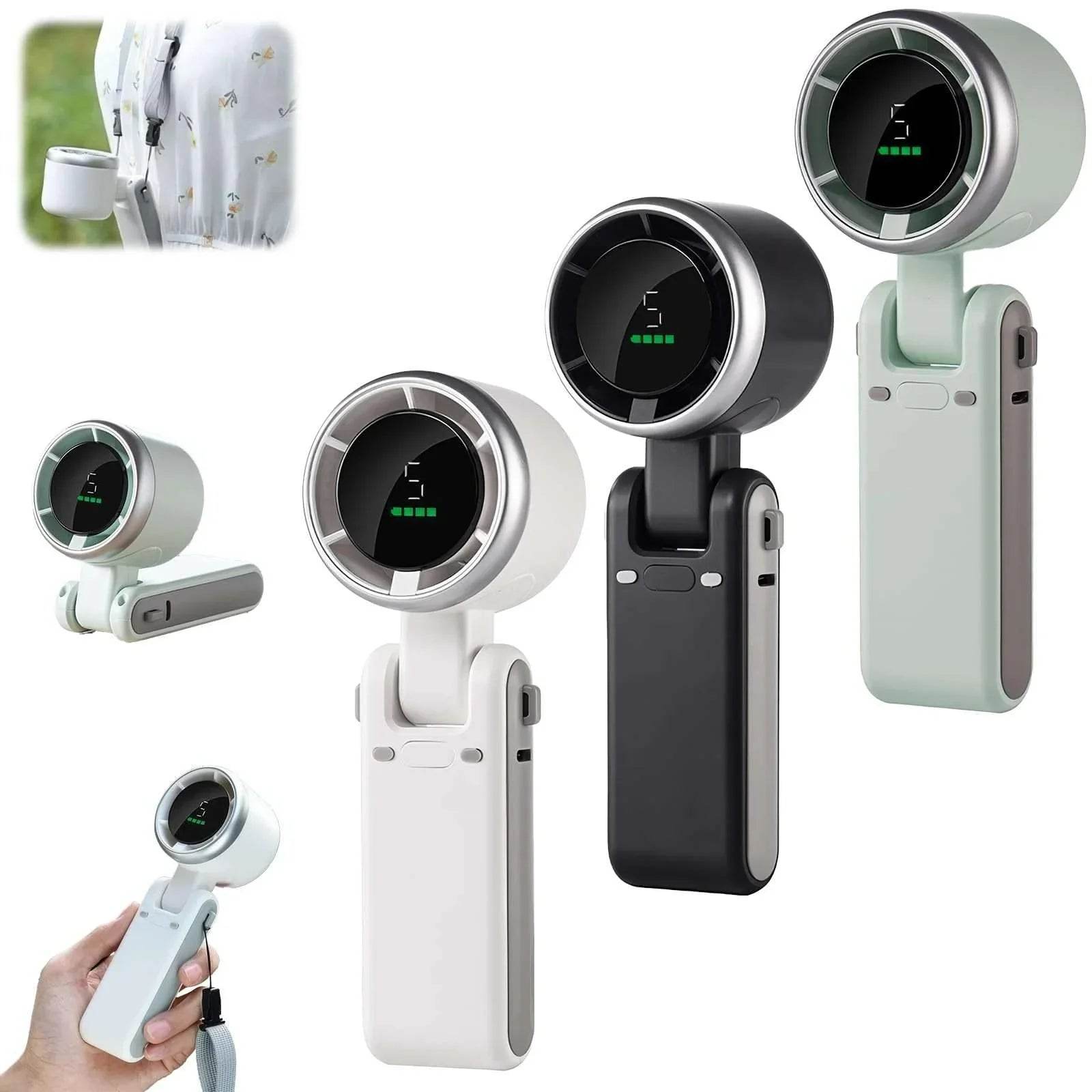 Mini Turbo Folding Fan with Neck & Desk Use - ZA-Zola