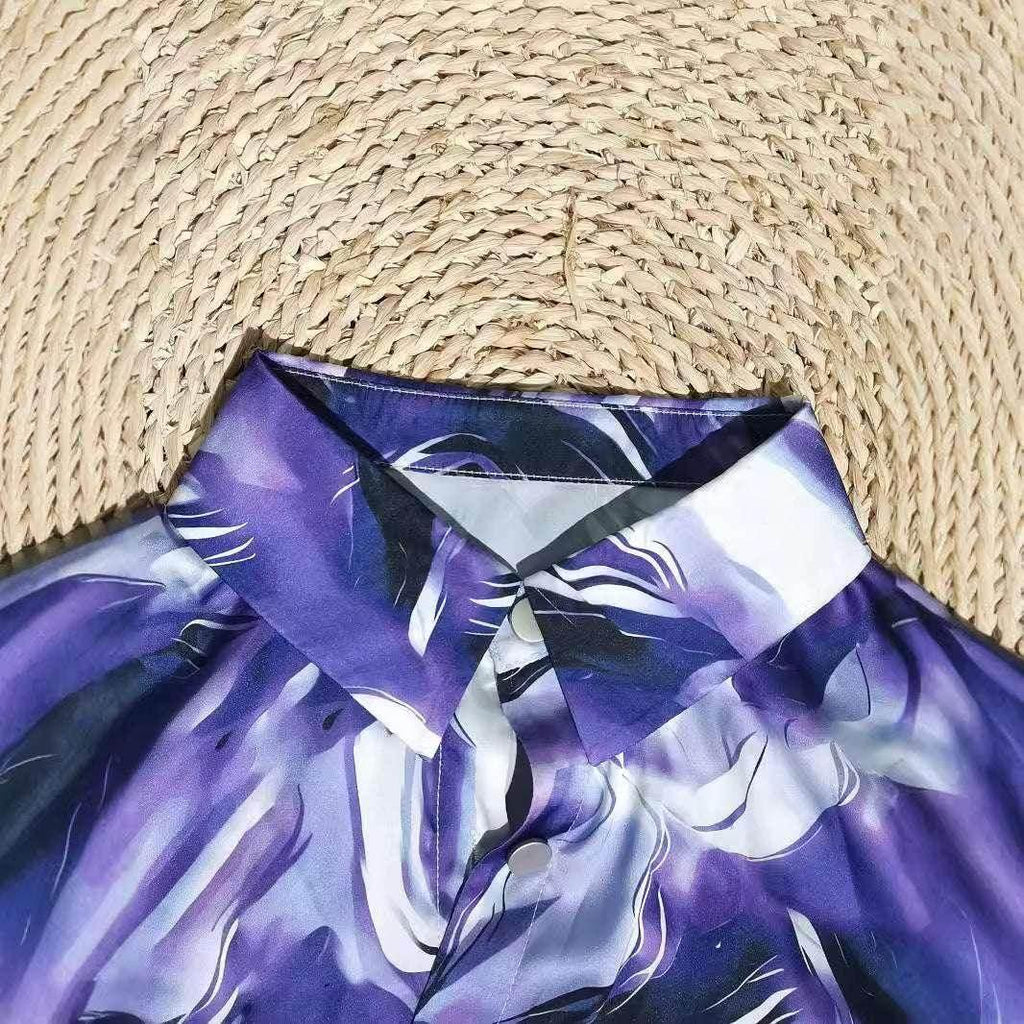 3D Pattern Lapel Button Shirt for Women - ZA-Zola