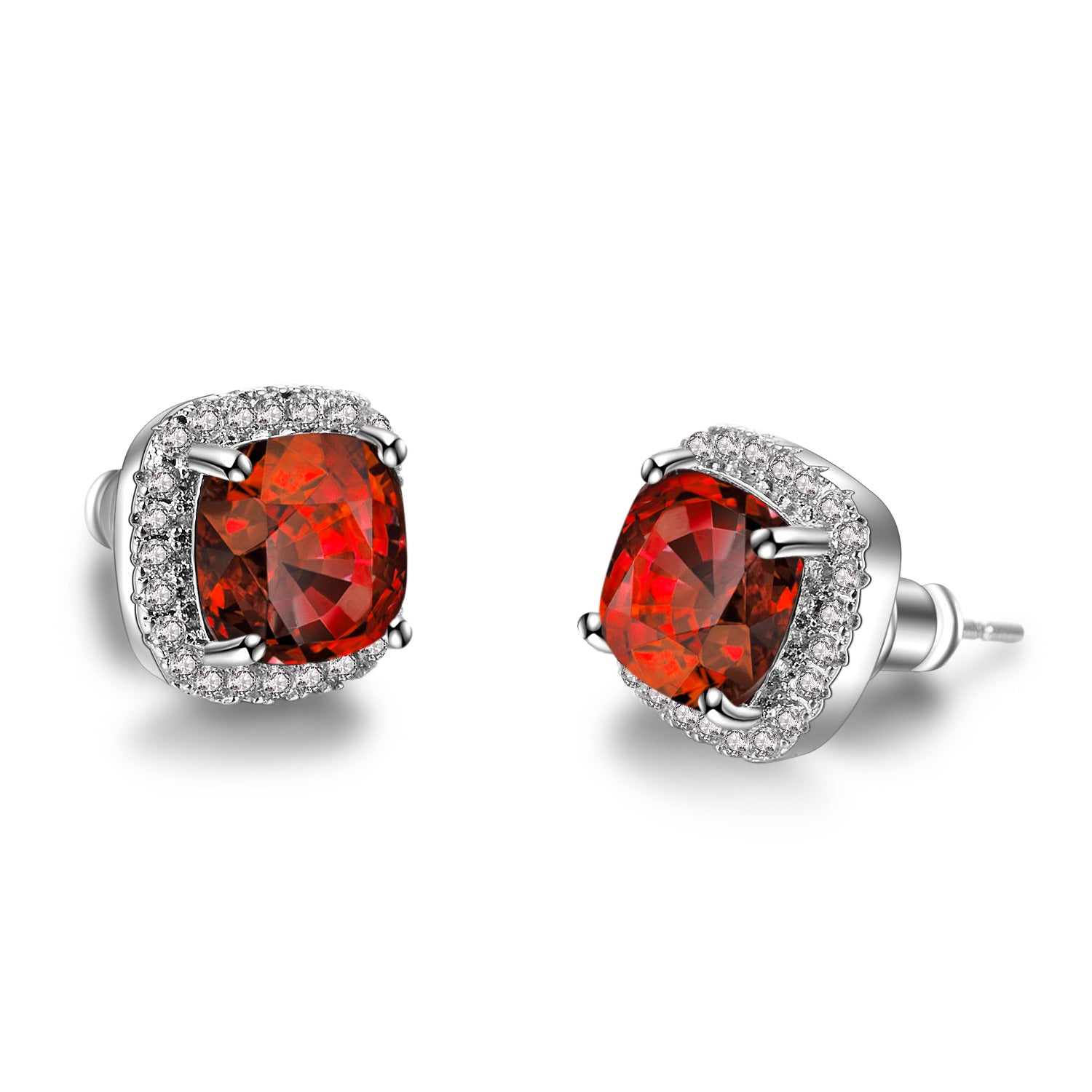 Minimalist Emerald Zircon Studs | Multi-Color Unisex