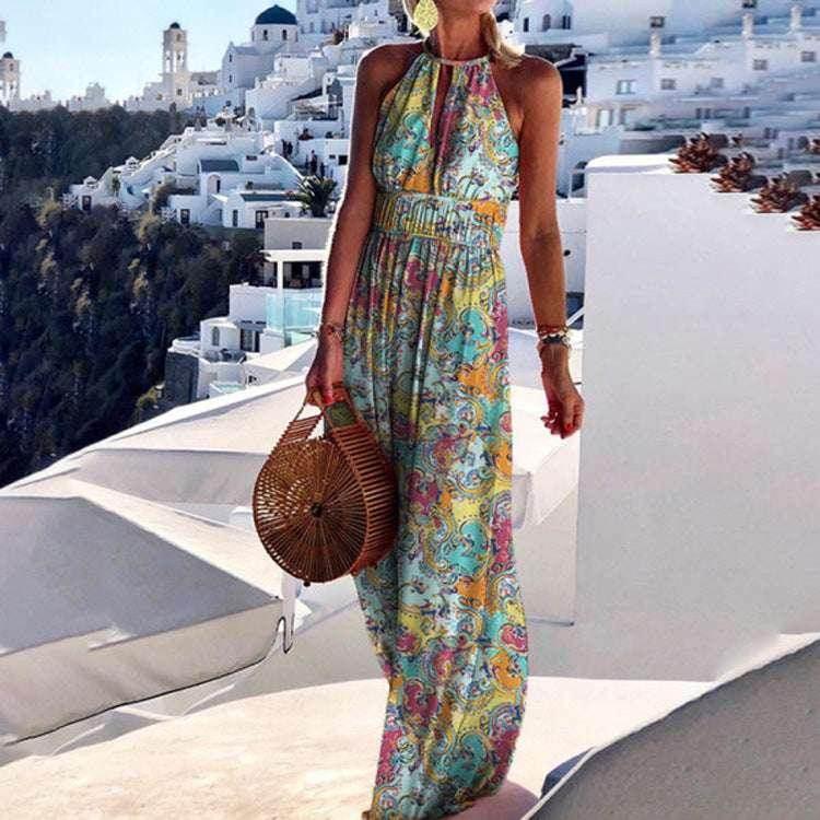 Sexy Round Neck Halter Backless Summer Dress - ZA-Zola
