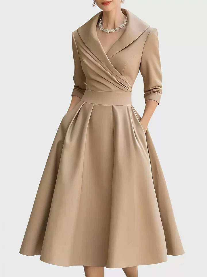 Elegant High Waist Long Sleeve Formal Maxi Dress for Women