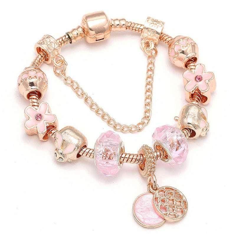 Rose Gold Geometric Love Bracelet for Women - ZA-Zola