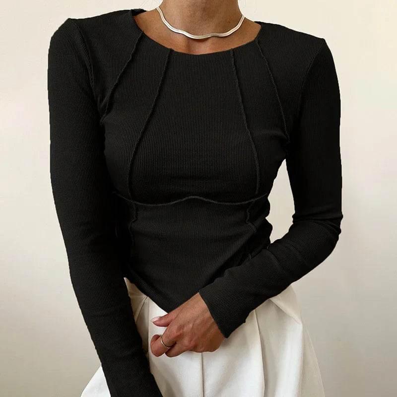 Slim Long Sleeve Knitted Top – Shop Now! - ZA-Zola