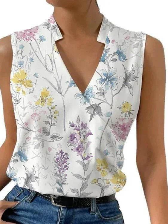 Boho Digital Print Bamboo Linen Pullover Top - ZA-Zola