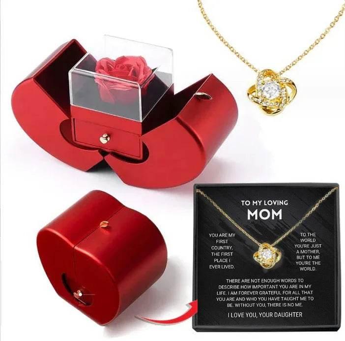 Eternal Rose Necklace Gift Box – Apple Shaped Jewelry Box - ZA-Zola