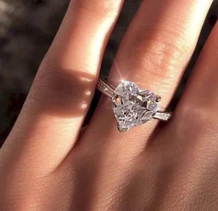 Heart-Shaped AAA Zircon Ring – Elegant Sparkle - ZA-Zola