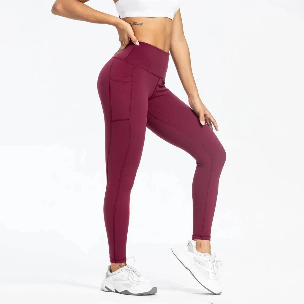 Slim-Fit Yoga Pants – High Waist, Pockets, Moisture-Wicking - ZA-Zola
