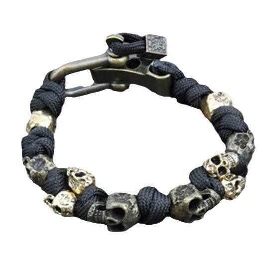 ZA-Zola Gothic Skull Cord Bracelet – Unisex Retro - ZA-Zola
