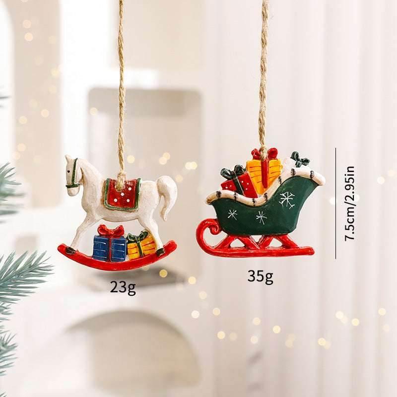Christmas Cartoon Elk Ornaments Festive Resin Décor - ZA-Zola