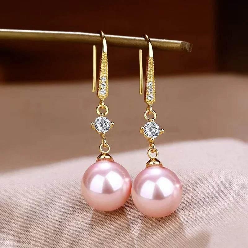 Elegant Face-Slimming Golden Earrings – Luxury Pearl Designs - ZA-Zola