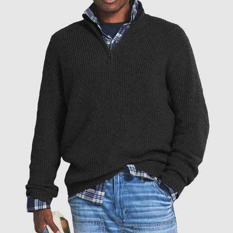 Men's Business Casual Zip Stand Collar Sweater - ZA-Zola