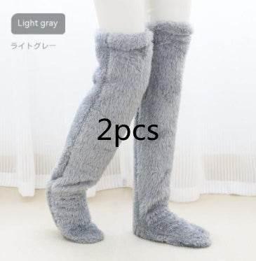 Comfort Over Knee High Fuzzy Socks – Warm Winter Stockings - ZA-Zola