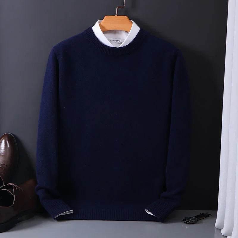 Loose Oversized Round Neck Wool Sweater for Men - ZA-Zola