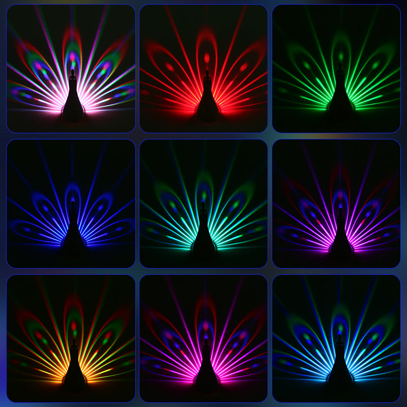 Peacock Wall Lamp | Colorful Ambient Lighting for Bedrooms