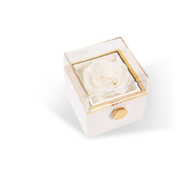 Fashion Acrylic Rotating Rose Jewelry Box | Elegant Gift Box