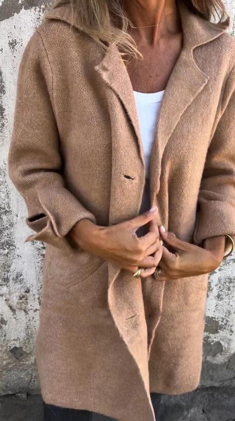 Single Breasted Cardigan Coat Women Mid Length - ZA-Zola