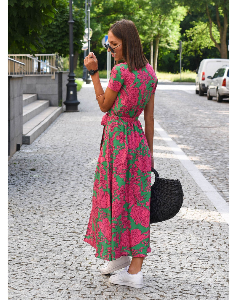 Women’s Printed Beach Dress Summer A-Line Casual Vacation Dress Elegant Lightweight Holiday Outfit