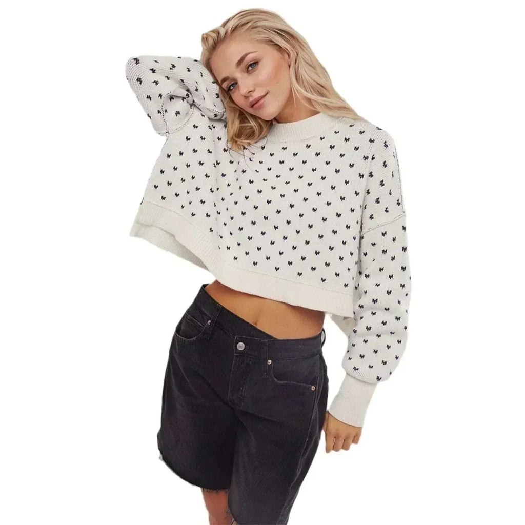 Round Neck Heart Pullover Sweater Women - ZA-Zola