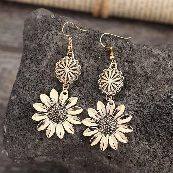 Retro Sunflower Earrings INS Fashion Jewelry for Women - ZA-Zola