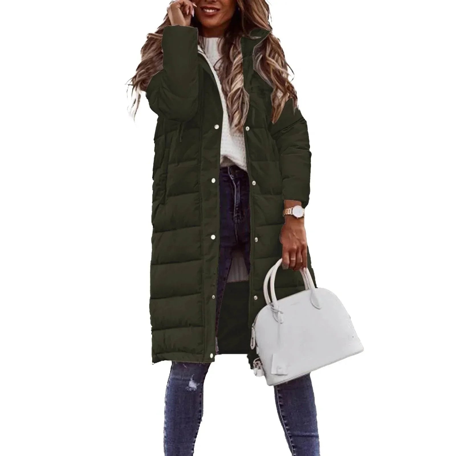 Hooded Single-Breasted Mid-Length Cotton Coat for Women - ZA-Zola