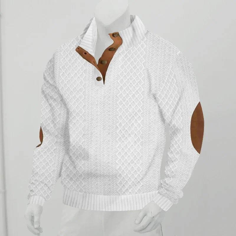 Stand Collar Jacquard Knitted Pullover Sweater - Men's - ZA-Zola