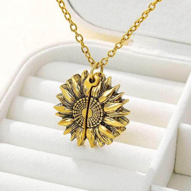 You Are My Sunshine Sunflower Pendant Necklace - ZA-Zola
