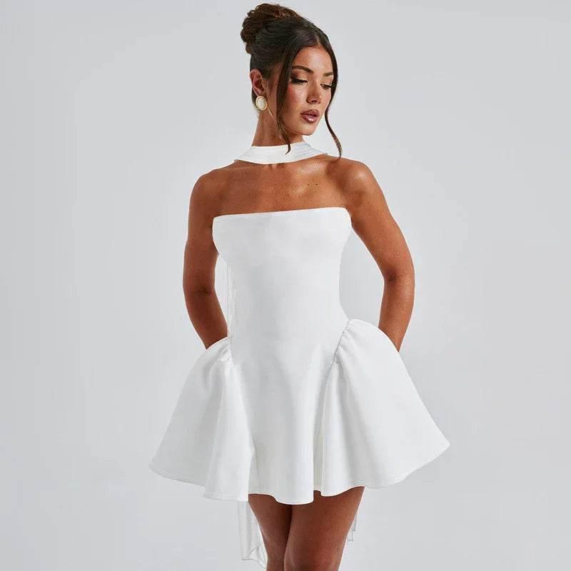 Sexy Tube Top Dress - Back Zipper Party Mini Dress - ZA-Zola