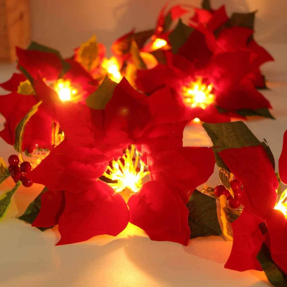Red Flower String Lights for Door Frame & Escalator Decor - ZA-Zola