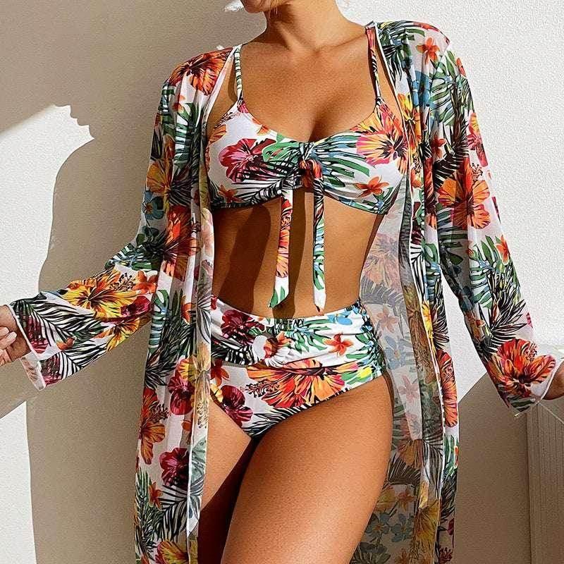 Women's Plus Size Bikini with Long Blouse Cover-Up | ZA-Zola - ZA-Zola