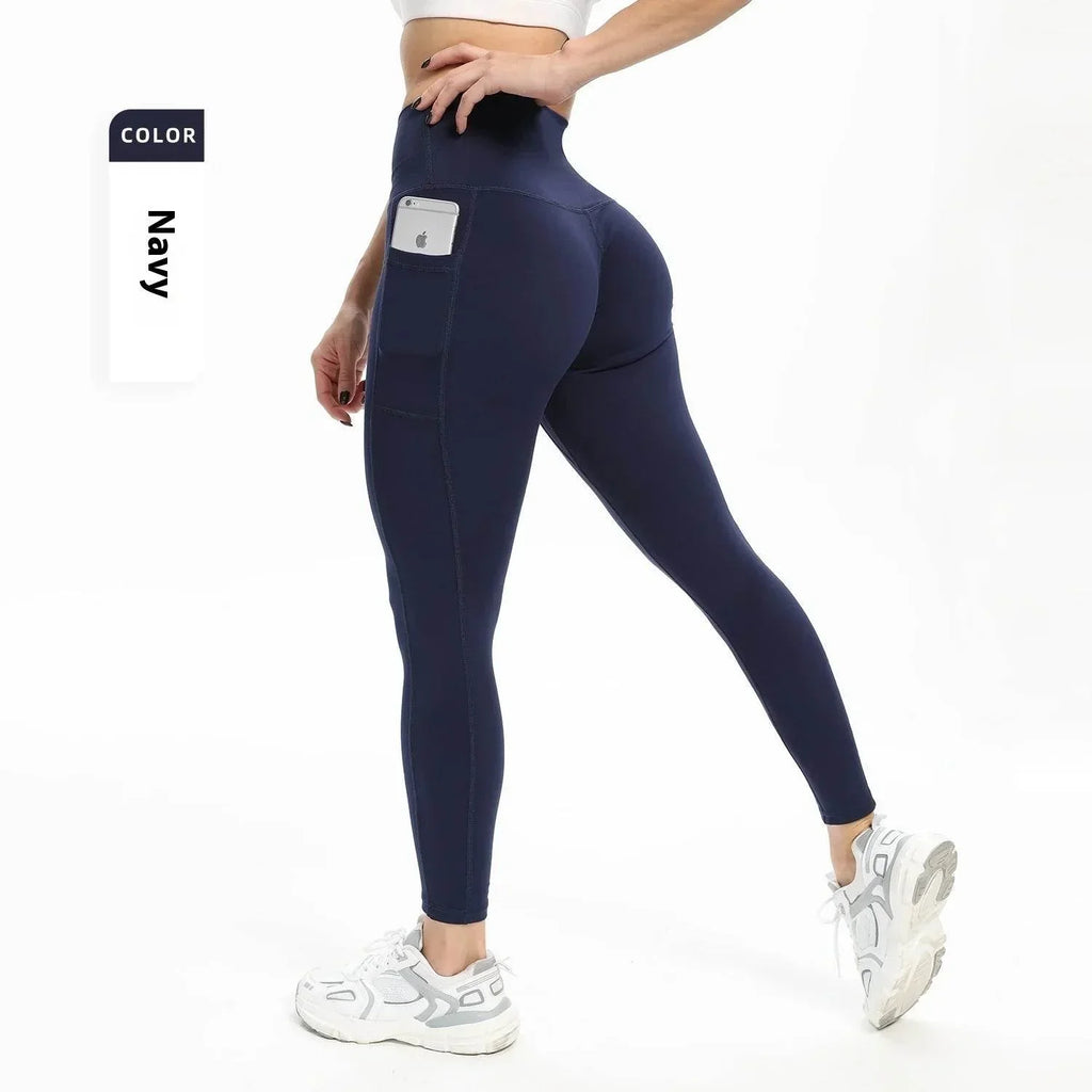Slim-Fit Yoga Pants – High Waist, Pockets, Moisture-Wicking - ZA-Zola
