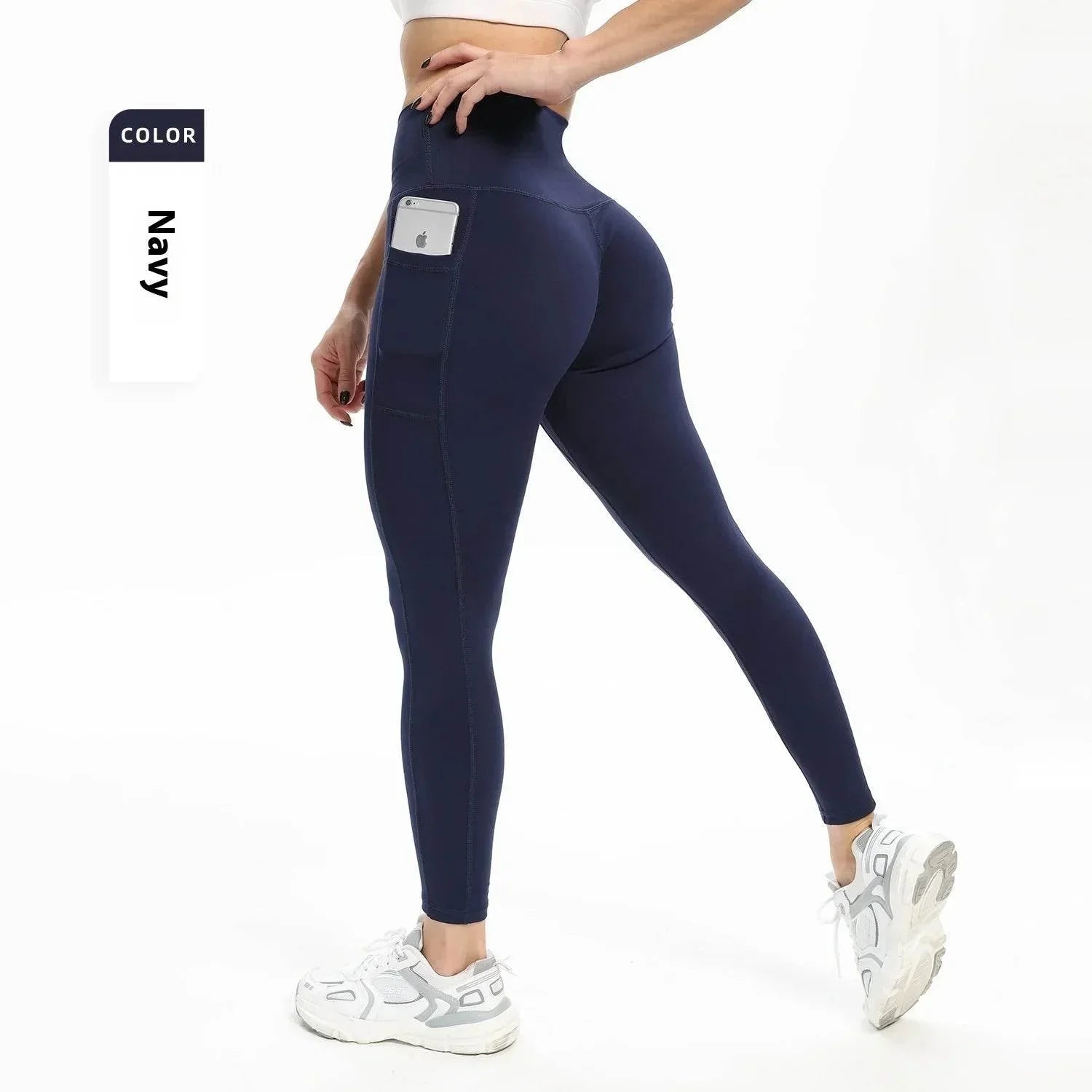 Slim-Fit Yoga Pants – High Waist, Pockets, Moisture-Wicking - ZA-Zola