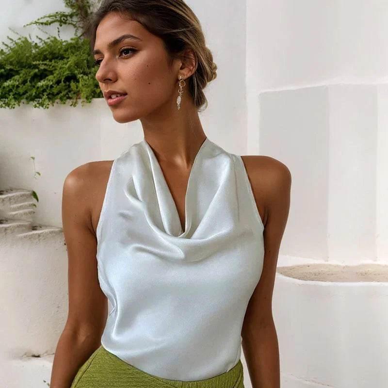 Halter Neck Backless Swing Collar Vest – Women's - ZA-Zola
