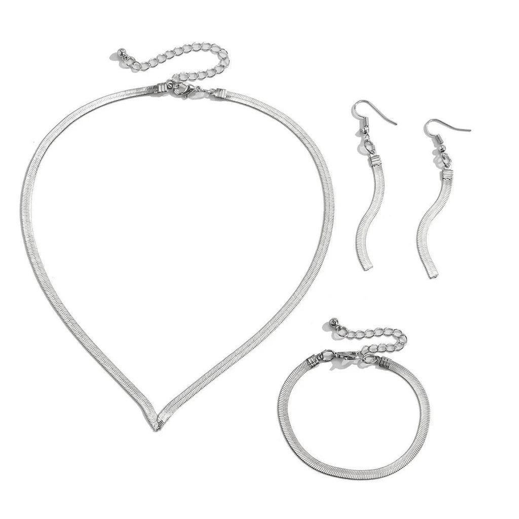 Shop Fashion Flat Snake Necklace Set – fashion necklace - ZA-Zola