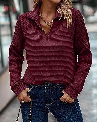 Women's Zipper Knit Pullover – Sporty & Stylish - ZA-Zola