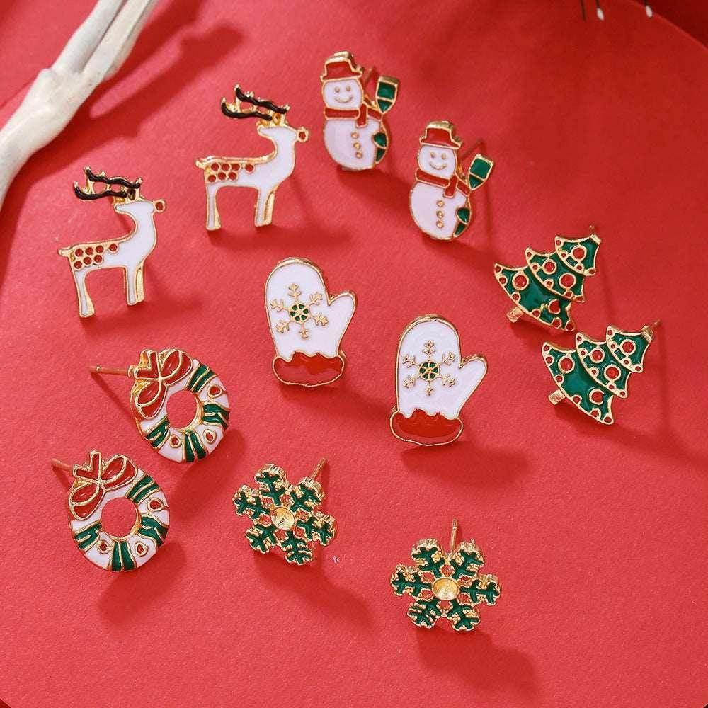 Festive Christmas Stud Earrings Set – Shop Now! - ZA-Zola