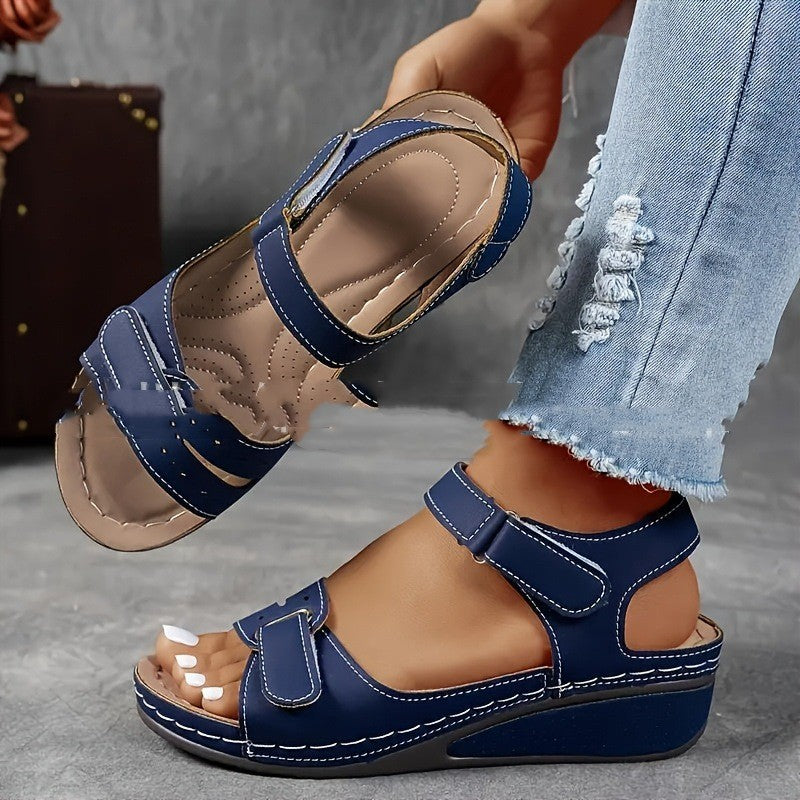 Women’s Plus Size Thick Sole Velcro Strap Comfort Sandals