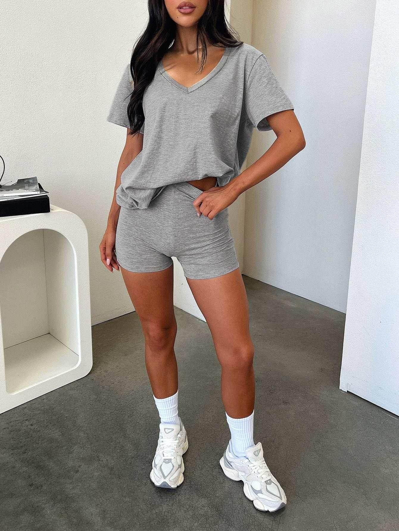 V-Neck Casual Suit – Shop Now for Effortless Elegance! - ZA-Zola