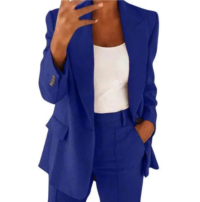 Slim Blazer & Pocket Trousers Set for Women - ZA-Zola