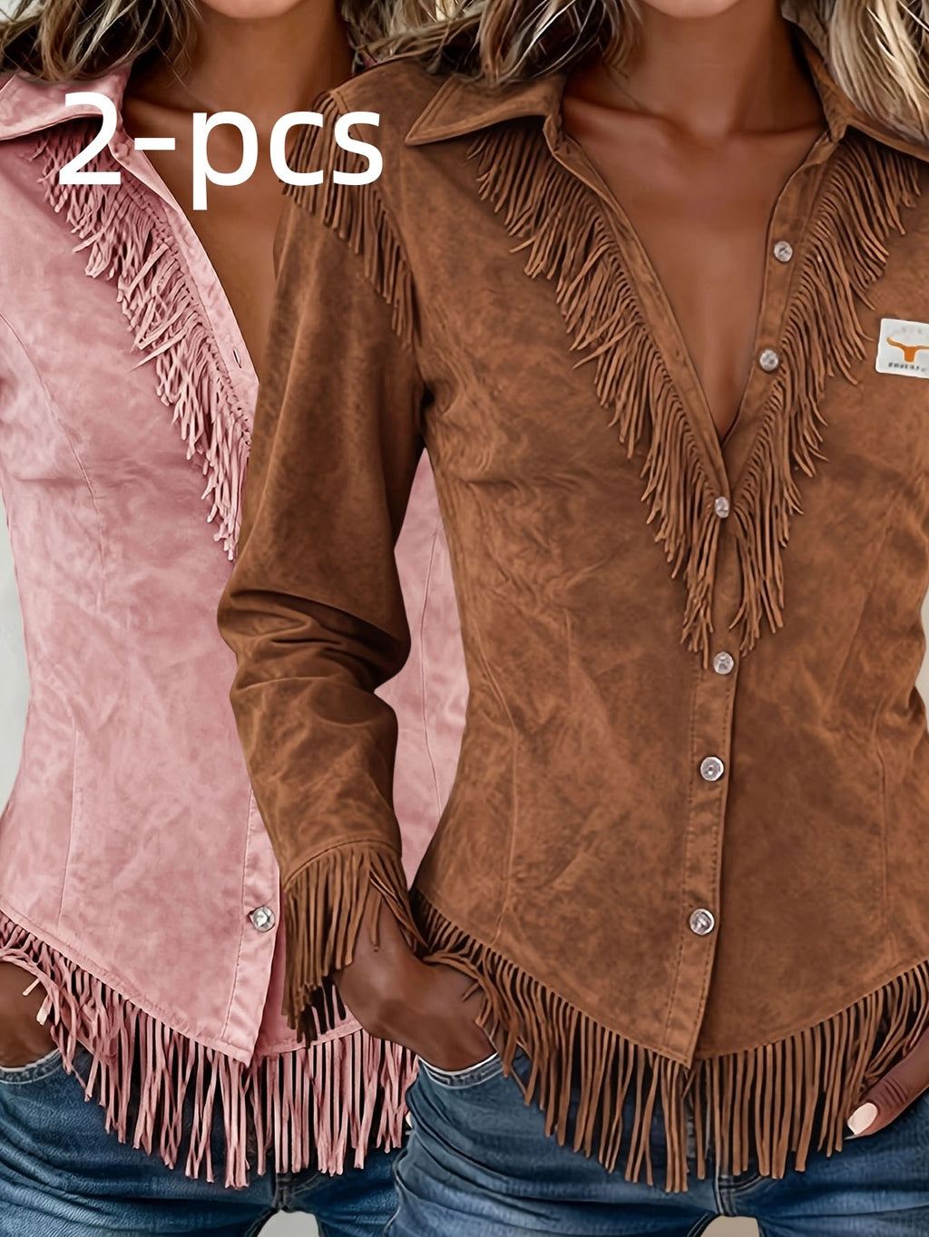 Western Cowboy Fringe Slim-Fit Long Sleeve Shirt