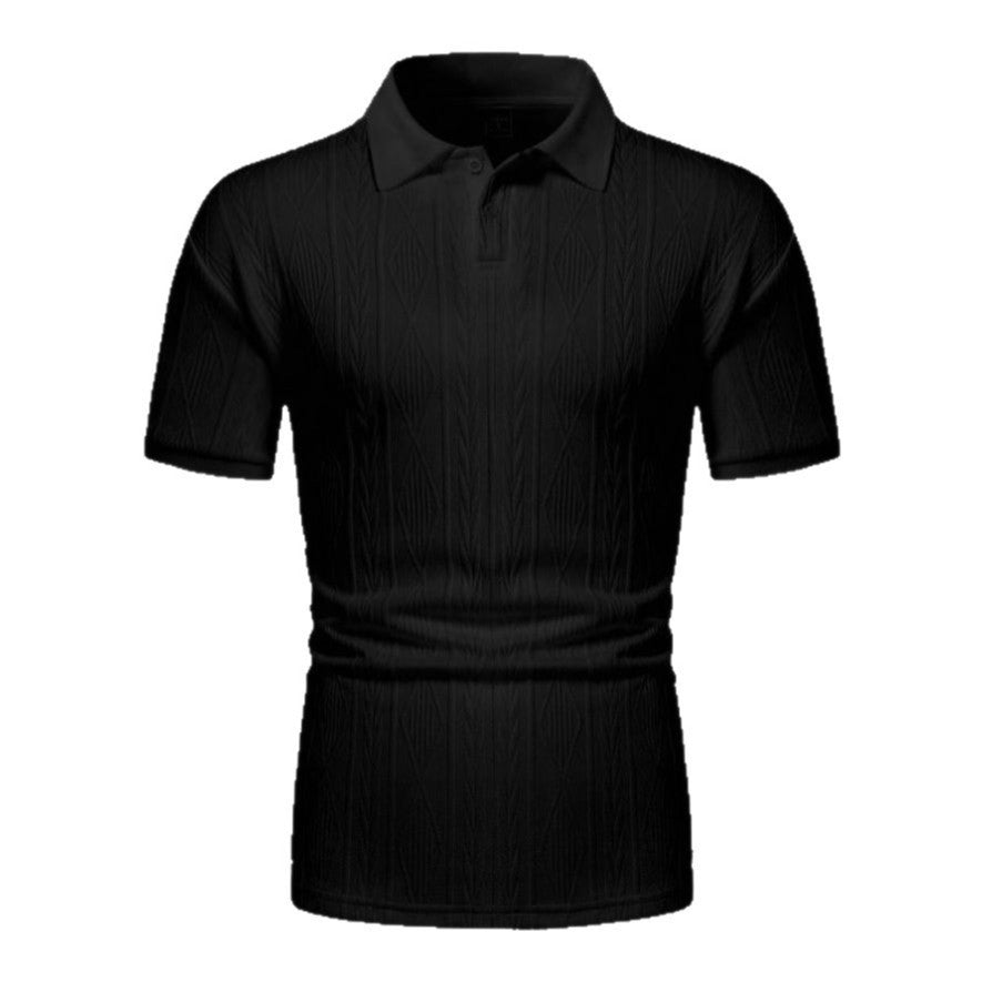 Black polo shirt on a white background