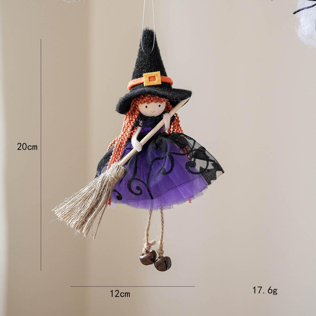 ZA-Zola Halloween Mesh Broom Girl Angel Pendant - ZA-Zola