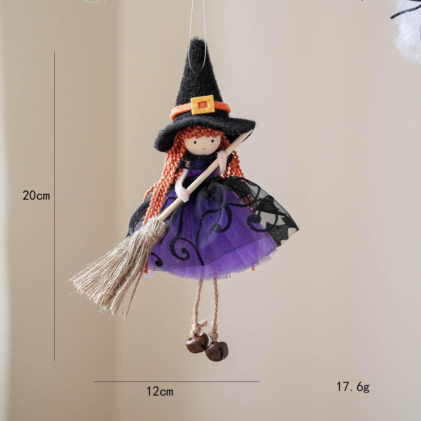 ZA-Zola Halloween Mesh Broom Girl Angel Pendant - ZA-Zola