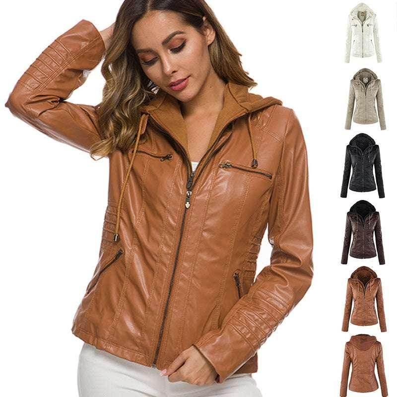 Women’s PU Hooded Jacket – Autumn Winter Style - ZA-Zola