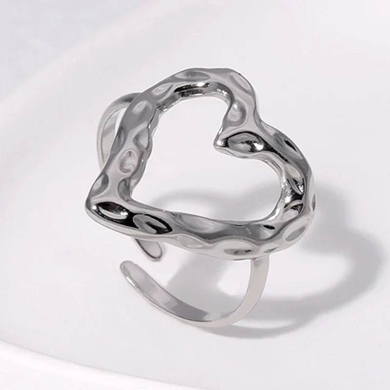 Retro Love Adjustable Stainless Steel Unisex Ring - ZA-Zola