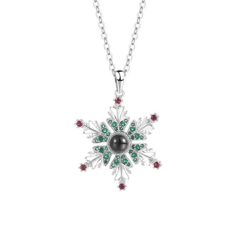 Christmas Snowflake Projection Necklace – Romantic Gift - ZA-Zola