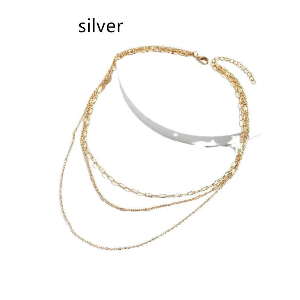 Simple Retro Geometric Multi-Layer Necklace – Buy Now - ZA-Zola